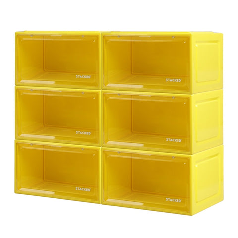 Stacked Sneaker Display Case 6x Clear Yellow SO1023-6PCS-YL