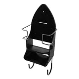 Over Door Ironing Board Holder Plastic Black Wall Mount Storage Rack With Hook 1 Set V1370-AZ4-18138