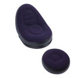 Inflatable Sofa Chair Stylish Simple Soft Flocking Blow Up Lounger Chair with Footstool for Living V1294-YM0901-3116240012712