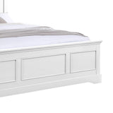 Queen Bed Frame in Solid Wood with Slats Support in White colour V43-BED-SPNC-QWH
