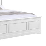 King Bed Frame in Solid Wood with Slats Support in White colour V43-BED-SPNC-KWH