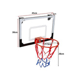 Indoor Mini Basketball Hoop Set Door Mounted Backboard Kit with Ring & Ball V63-954191