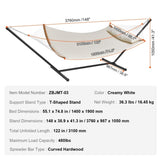 Two Person Hammock with Stand Included, Double Hammock with Curved Spreader Bar and Detachable V952-HFDCMBSCSTXHSCU1GV0