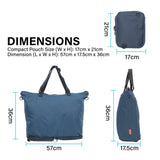 Shopper Bag Tote Bag Foldable Travel Laptop Grocery Nylon KO-DUAL NAVY V274-GM-KOEBAG-SHOP-NY