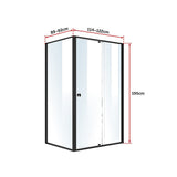 Semi-Frameless Shower Screen Black, Front x195cm V63-824571