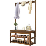 97x168cm Hallway Bench Coat Rack Stand Multifunctional Hall Shelf Entryway V63-840711