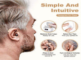 Rechargeable Behind-the-Ear Hearing Aids with Charging Case & LCD Display Compact Sound Amplifier V1107-CS-BCFS802