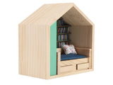 Miniature Bookshelf Handmade Wooden House Model with Small Pillows Funny Mini Bookshelf Ornament for V1294-YM0901-3115240127511