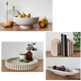 Concrete Round Decorative Tray for Coffee Table, 1 Piece Home Decor Tray for Table Textile, for V1370-AZ4-19063