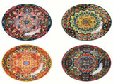 Ceramic Dinner Plates 4-Piece Set Unique Design High-Quality Ceramic Versatile - Multi - Size Pack V1106-DSZ-XXX-NNN-MLT-PACKOF4PIECES
