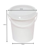 10x 1.2L Plastic Buckets + Lids - Food Grade Empty White Tub With Handle V238-SUPDZ-40577329332304