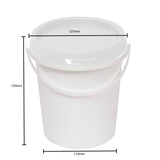 10x 1.2L Plastic Buckets + Lids - Food Grade Empty White Tub With Handle V238-SUPDZ-40577329332304