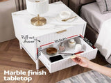 Artiss 2X Bedside Table White Nightstand 2 Drawers FUR-S-BS-03-WHX2