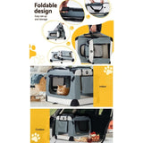 i.Pet Pet Carrier Soft Crate Dog Cat Travel 90x61CM Portable Foldable Car 2XL PET-CARRIER-2XL-BL