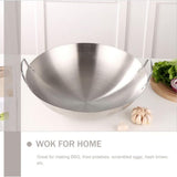 1 Pcs Large Stainless Steel Wok, Hand Hammered Carbon Steel Wok, Stainless Steel Wok Frying Pan Dual V1192-AZ-W-23987