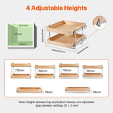 VEVOR 2Tier Pull Out Cabinet Organizer Soft Close Slideout Wood Drawer 17"W x 21"D V952-LCSCTJMS2C204G5H5V0