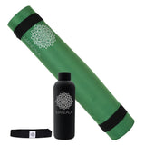 Mandala Yoga Mat Premium Bundle, Includes Yoga Mat 188cm H x 61cm W, Yoga Strap & Steel Hydration V398-MA-494JDG