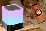 Night Lights Bluetooth Speaker Alarm Clock Bluetooth Speaker Touch Sensor Bedside Lamp Dimmable V1263-JX-6734
