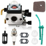 STIHL FS55 FS55R FS55RC FS38 KM55 HL55 KM55R Carburetor Kit with Air Filter, Fuel Pump Kit, Spark V1237-ZY-203-2311