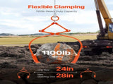 609mm Stone Lifting Tongs, 2-Claw Rock Tongs, Heavy Duty Steel Log Tongs, 500KG Lifting Capacity, V952-YMBYQ24YC2ZBYQ5WXV0