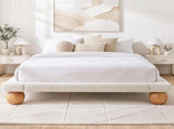 Artiss Boucle Queen Bed Frame and Chest of 6 Drawers Bedroom Set BFRAME-G-DUNE-CDR-04-6D