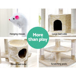 i.Pet Cat Tree 203cm Tower Scratching Post Scratcher Condo Trees House Bed Beige PET-CAT-PCTOP-BE