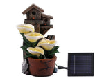 Gardeon Solar Fountains Water Features 4-Tier Cascading Flower Bowls 55cm FOUNT-A-FLOWER-BR