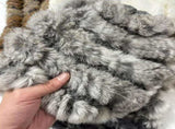 Women's Thick Rabbit Fur Knit Beanie Hat with Nordic Braids for Winter Warm, Ear Protection Thermal V1258-DP02-F-887