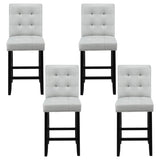 Artiss 4x Bar Stools Kitchen Dining Chairs Counter Fabric Stool Wooden Ada Grey UPHO-C-BAR-2501-GYX4