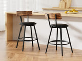 Artiss 2X Industrial Bar Stools Upholstered Counter Chairs Steel Frame Anti-Scratch BA-U-4789-WALX2