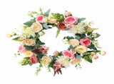 Spring Flower Wreath, Large Round Door Decoration, Versatile Indoor and Outdoor Decor, Perfect for V1192-AZ-W-24272