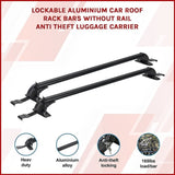 Lockable Aluminium Car Roof Rack Bars Without Rail Anti Theft Luggage Carrier V63-844491