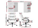 Artiss Computer Desk 120cm Executive Office Chair Set PU Leather High Back White FURNI-O-DESK-CHAIR-9127-WH