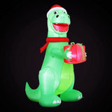 Jingle Jollys Christmas Inflatable Dinosaur 1.8M Height LED Decorations Illuminated XMAS-INF-DINO-GIFT-6FT