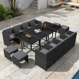 Bali 13PC Outdoor Dining Set-Black V264-OTF-502S-BLK