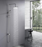2023 Brushed Nickel Solid Stainless Steel 304 made shower set w diverter 200 mm head sprayer hand V549-NICKELSHOWERSET
