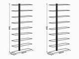 Artiss Wall Mounted Wine Rack Holder Black Metal - Set of 2 WR-AC-MOUNT-9B-BKX2