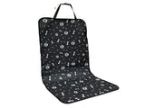 4 Pcs Black with Paw and Bone Print Waterproof Pet Car Seat Cover - Scratch-Resistant Oxford Cloth V888-ELOSUNG23376