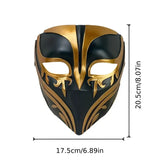 Resin Night Jasmine Full Face Mask, Black & Gold Relief Dark Style, Halloween Christmas Masquerade V1232-YLXMJ-001