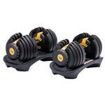 48kg Powertrain Adjustable Dumbbell Home Gym Set Gold DMB-BF1-024-GD-2