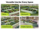 Green Fingers Oval Raised Garden Bed Galvanised Planter Box Rust Resistant 240x60x45cm Green GB-OVAL-2406045-GE
