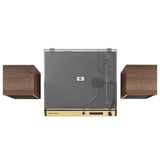 Vinyl Record Shelf Turntable with Speakers, Walnut Finish V178-69015