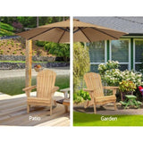 Gardeon Adirondack Outdoor Chairs Wooden Beach Chair Patio Furniture Garden Natural FF-BEACH-CHAIR-NTL