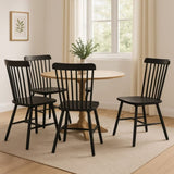 Levede 4x Dining Chairs Kitchen Winsor Black CH1035-2-BKX2