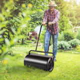 Lawn Roller, 13 Gallon 24Inch Sand/Water Filled Yard Roller, Steel Sod Roller with Easy-turn Plug V952-TSCPGL13JL24TUFI8V0