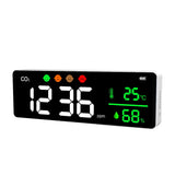 CO2 Detector, 3 in 1 Indoor Air Quality Monitor Temperature Humidity Air Analyzer, LCD Display V1370-AZ4-06772