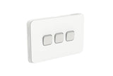 Iconic 250V 10AX 3 Gang, 1-Way/2-Way Horizontal Mount Flush Switch, Vivid White V1202-V1-CLI3043HAVW