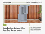 Grey Two-Door L-shaped Office Gym Shed Storage Lockers V63-835111