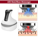 Blue Rechargeable Electric Scalp Massager with Adjustable Speeds and LED Therapy V888-ELOSUNG15466