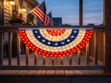LED Lighted Patriotic Bunting Flag 70.86 Inch, Illuminated USA Star and Stripe Fan Flag for V1370-AZ4-21150